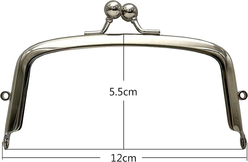 Arch Glue-In Kiss-Lock Purse Frame, 4 3/4" x 2 3/16" (12 x 5.5 cm)