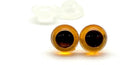Plastic Safety Eyes with washers / 28 pcs Tea