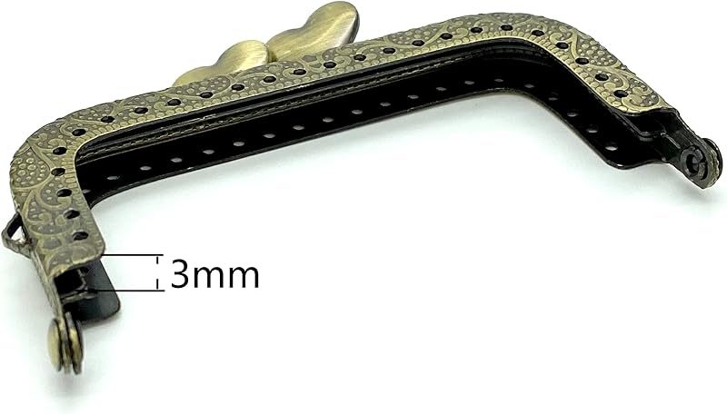 Heart Sew-In Kiss-Lock Purse Frame, 8.5 x 4.5 cm