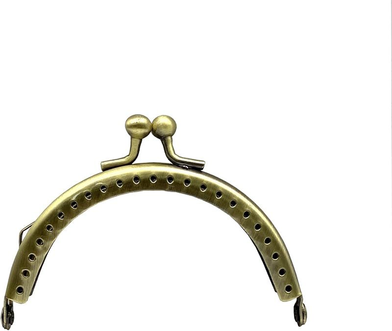 Sew-In Kiss-Lock Purse Frame, 3 3/8" x 1 3/4" (8.5 x 4.5 cm) - 7.5mm Ball Clasp