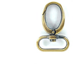 Oval Push-Gate Swivel Snap Hook, Large