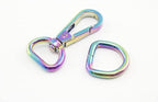 Dog Leash Purse snap Swivel Hooks and D Rings for Bag Purse Dog Collar Making Repair / Rainbow Colorful
