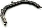 Vintage Embossed Rhinestone Sew-In Kiss-Lock Purse Frame, 5" x 3" (12.5 x 7.5 cm)