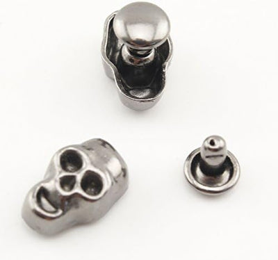 Skull Head Studs Rivets Zinc alloying Double Cup Decorative for Punk Leather Purse Bag Clothing Shoes