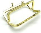 Rectangle Double-Pocket Glue-In Kiss-Lock Purse Frame, 4" x 1 3/4" (10 x 4.5 cm)