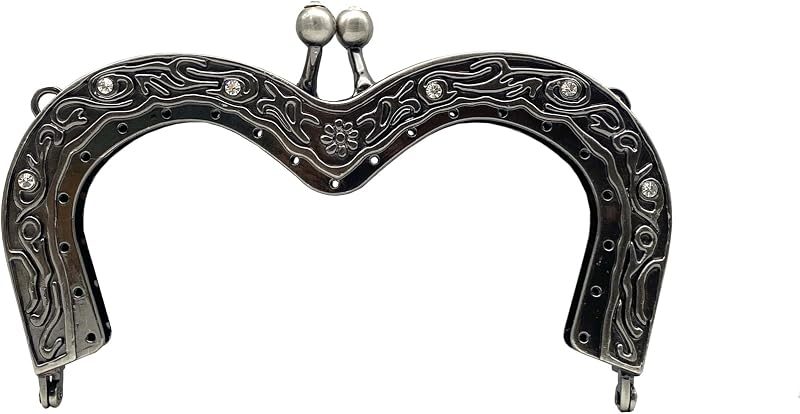 Vintage Embossed Sew-In Kiss-Lock Purse Frame, 5" x 3" (12.5 x 7.5 cm)