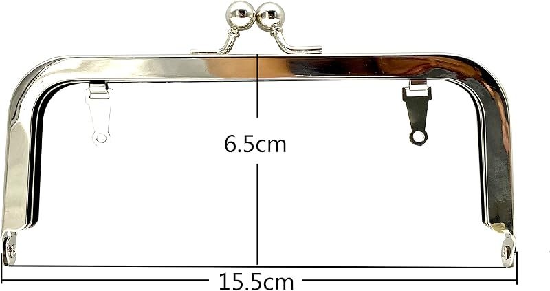 Rectangle Glue-In Kiss-Lock Purse Frame, 6 1/8" x 2 5/8" (15.5 x 6.5 cm)