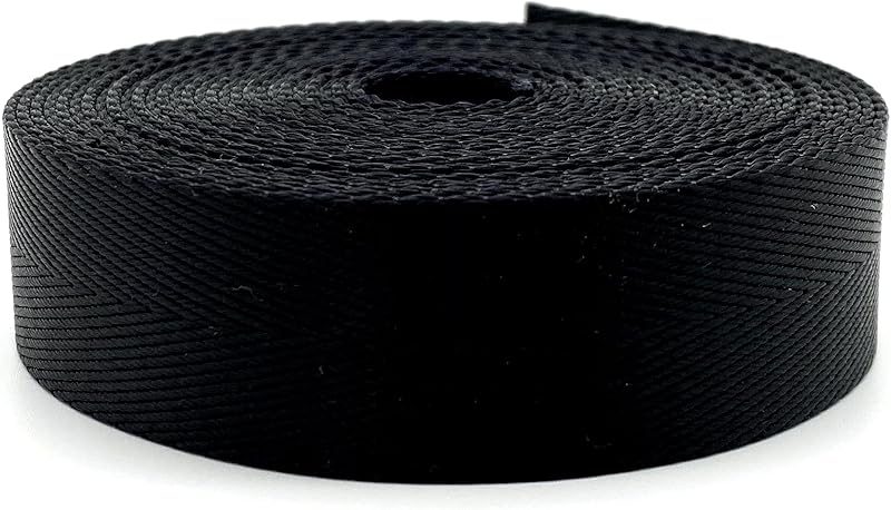 Nylon Webbing Ribbon Heavy Weight Black Strap Replacement
