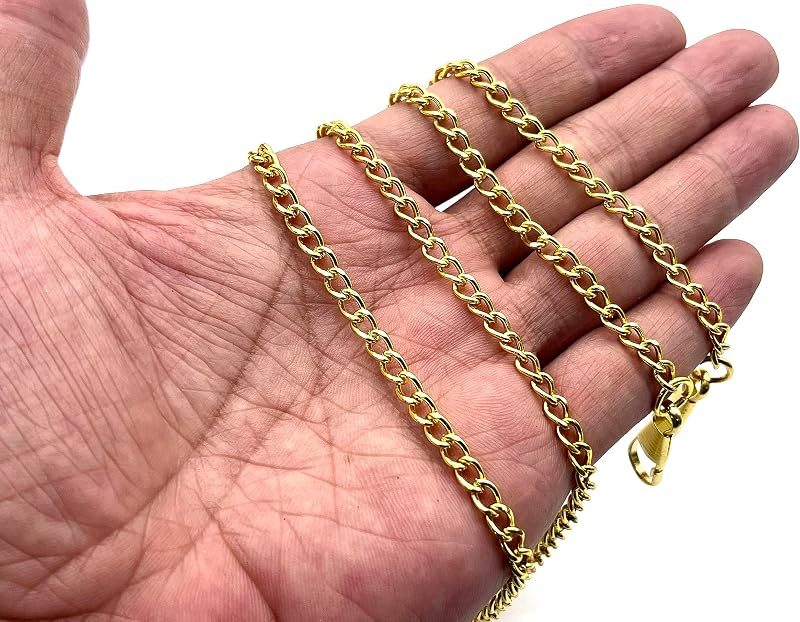 Custom Personalized Bag Purse Cable Chain Strap Handles Replacement Extender - Curb Chain, Alloy/Iron