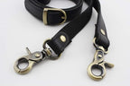 Adjustable Genuine Leather Shoulder Crossbody Bag Purse Strap Handles with Hooks for Bag Making Replacement / Black…