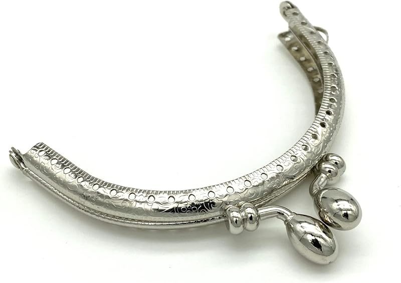 Half-Round Olive-Clasp Sew-In Kiss-Lock Purse Frame, 3 3/4" x 2 3/16" (9.5 x 5.5 cm)
