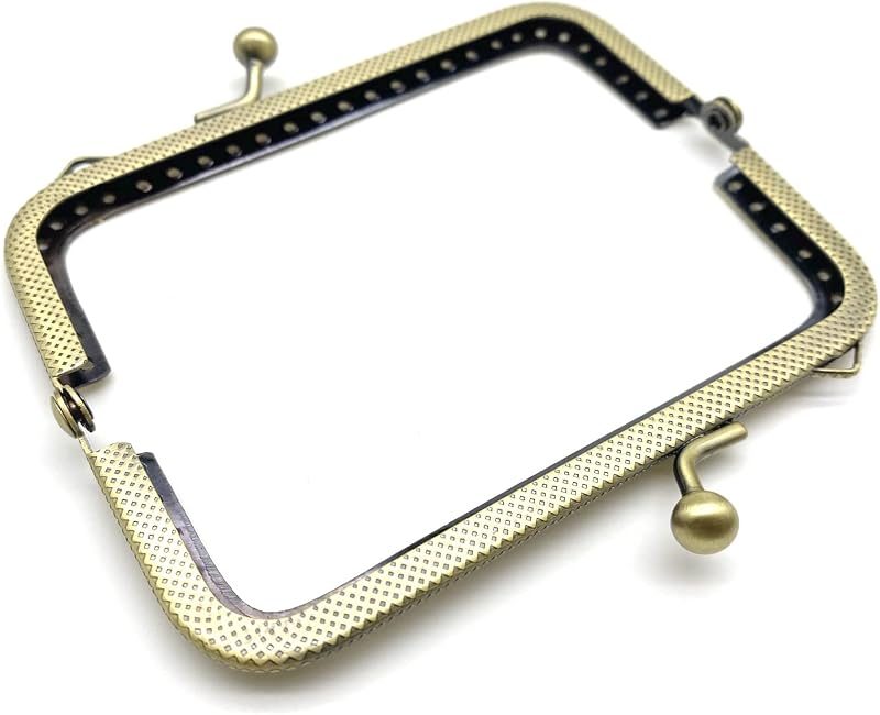 Rectangle Sew-In Kiss-Lock Purse Frame, 4 1/4" x 1 3/4" (11 x 4.5 cm) - with Chain Loops