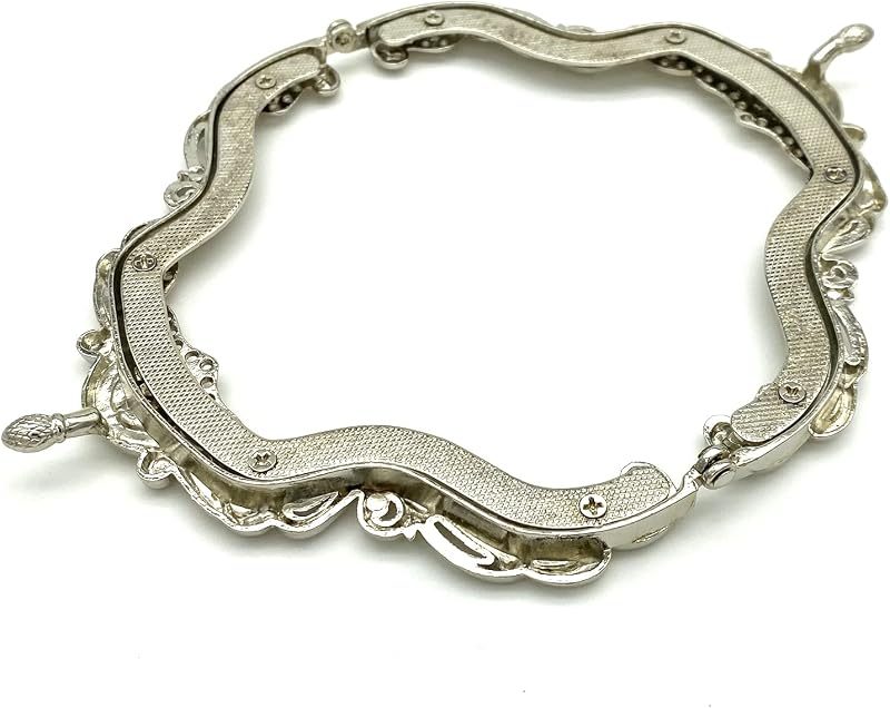 Vintage Embossed Screw-In Kiss-Lock Purse Frame, 5" x 3" (12.5 x 7.5 cm)