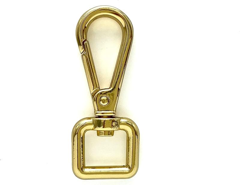 Push-Gate Swivel Snap Hook, Square Eye (1/2")