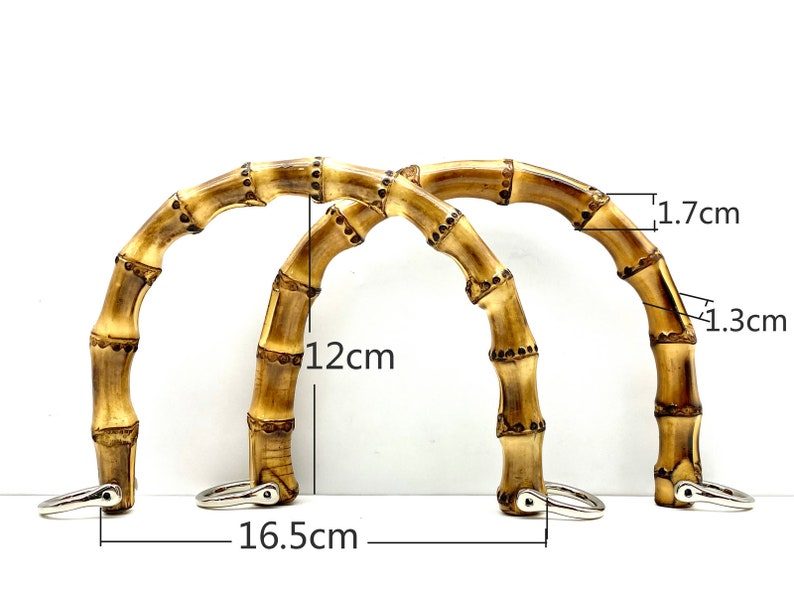 6 inch , 6 1/2 inch U shape bamboo bag purse handles Natural