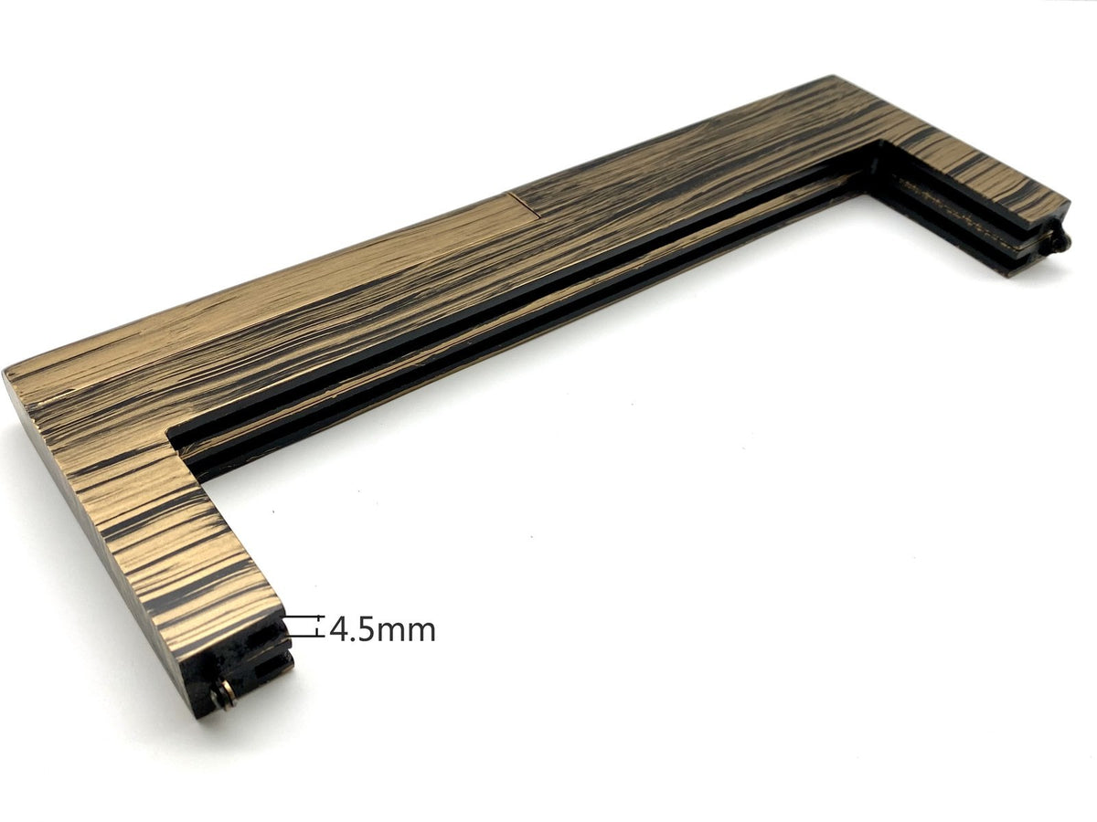 Rectangle Wood Purse Frame, 12.5" (32.5 cm) - Two-Tone Wood & Metal