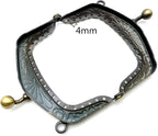 Rectangle Vintage Embossed Sew-In Kiss-Lock Purse Frame, 6 x 4 cm
