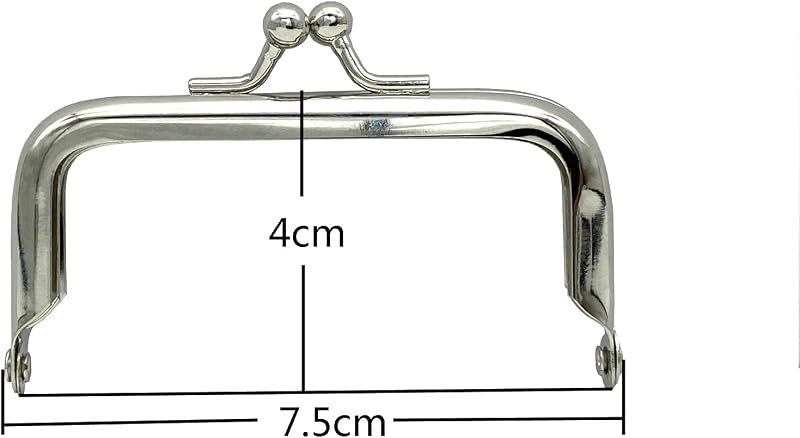 Glue-In Kiss-Lock Purse Frame, 3" x 1 5/8" (7.5 x 4 cm) - 6mm Ball Clasp