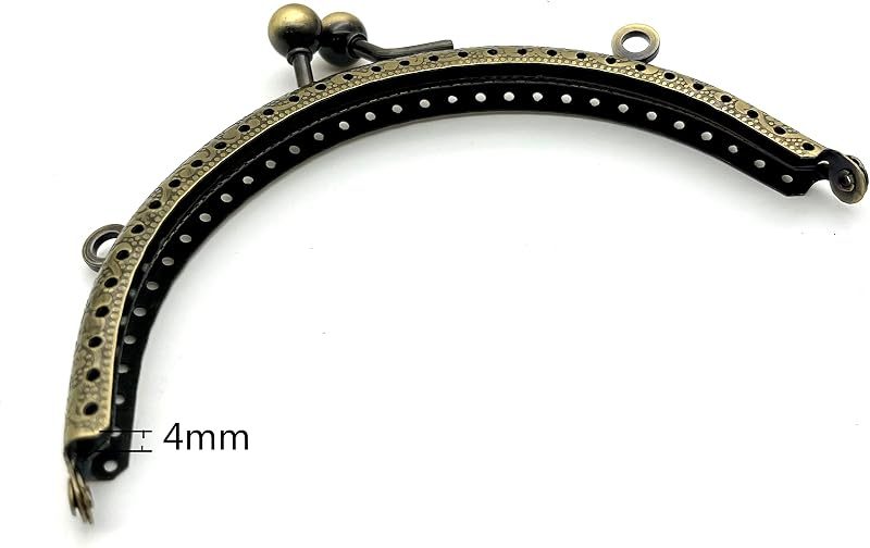 Half-Round Sew-In Kiss-Lock Purse Frame, 4 3/4" x 2 3/8" (12 x 6 cm)