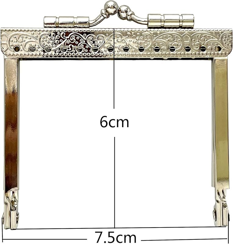 Rectangle Sew-In Kiss-Lock Purse Frame, 3" x 2 3/8" (7.5 x 6 cm)