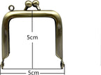 Square Glue-In Kiss-Lock Purse Frame, 2" x 2" (5 x 5 cm)